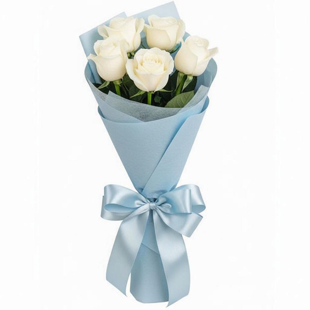 Букет 5 Белых роз Проуд в Солдато-Александровском