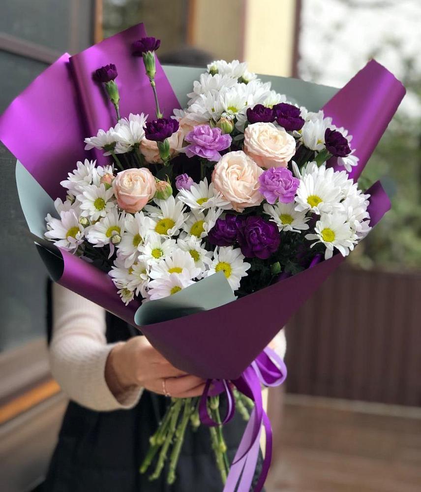 Букет цветов из: Хризантемы, Гвоздики и Розы в Солдато-Александровском