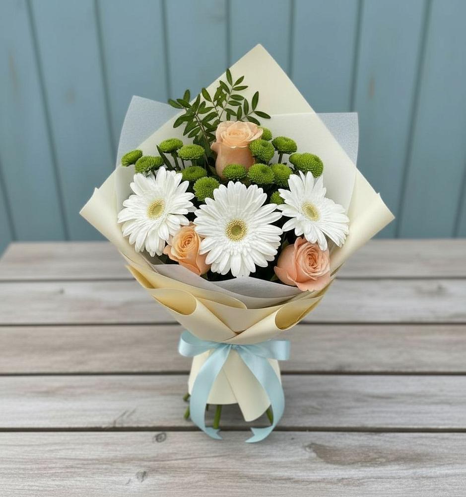 Букет цветов из: Герберы, Розы и Хризантемы в Солдато-Александровском
