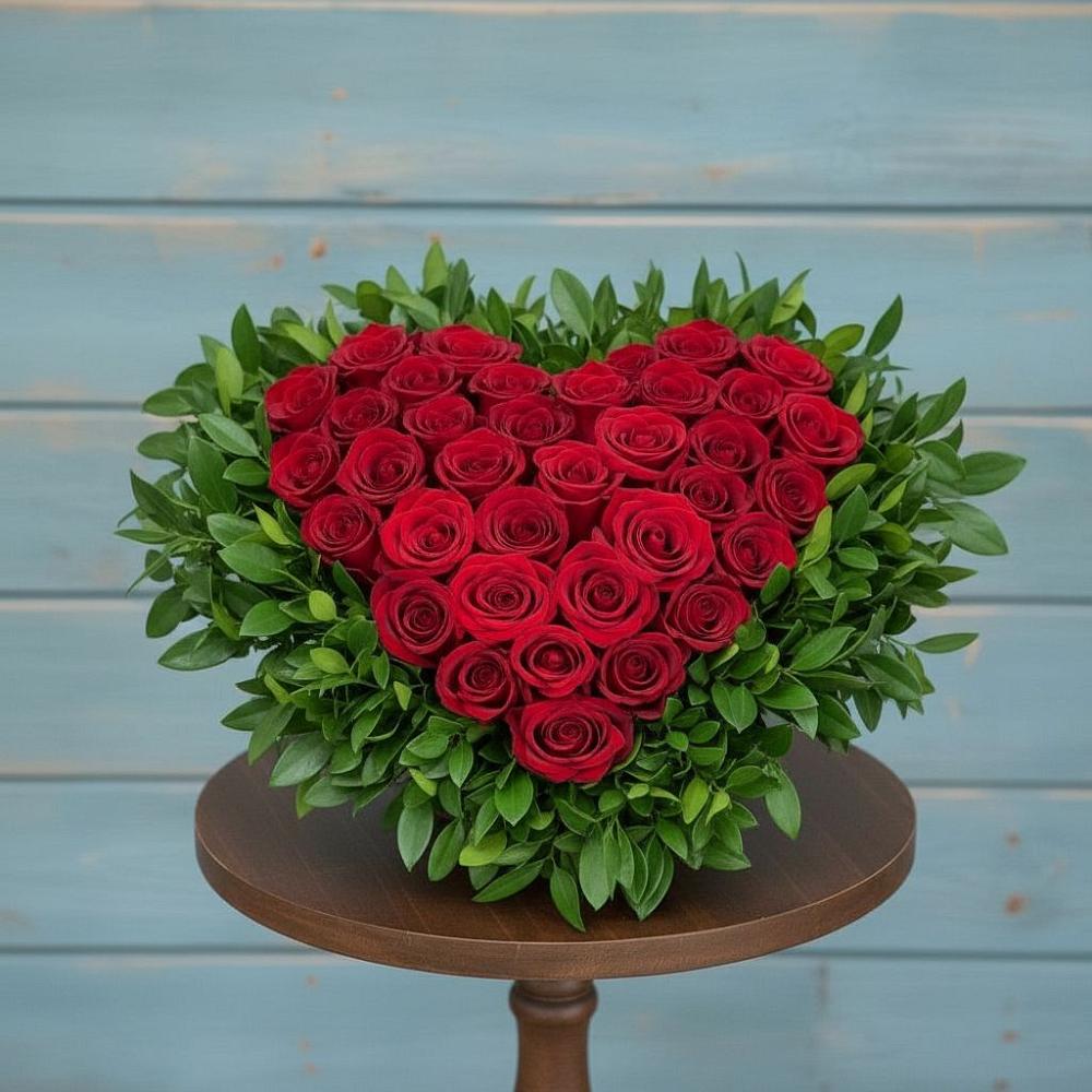 Цветочная композиция из Розы в виде сердца в Солдато-Александровском