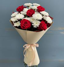Букет цветов из:  Розы и Хризантемы #REPLACE_PRED# Солдато-Александровском