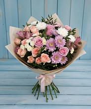 Букет цветов из:  Хризантемы, Розы и Альстромерии в Солдато-Александровском