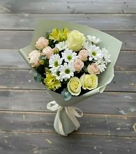 Букет цветов из:  Альстромерии, Розы и Хризантемы в Солдато-Александровском