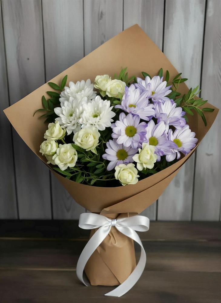Букет цветов из: Хризантемы и Розы в Солдато-Александровском